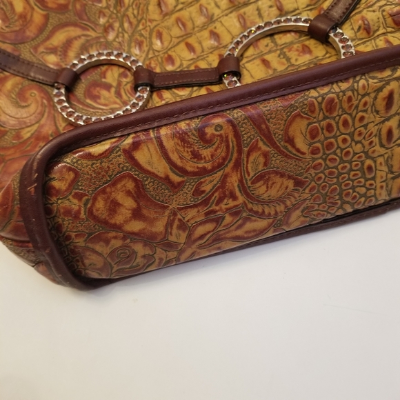 Authentic Raviani Croc Leather Tote Bag Purse Embellished Rhinestones Western - Picture 6 of 12